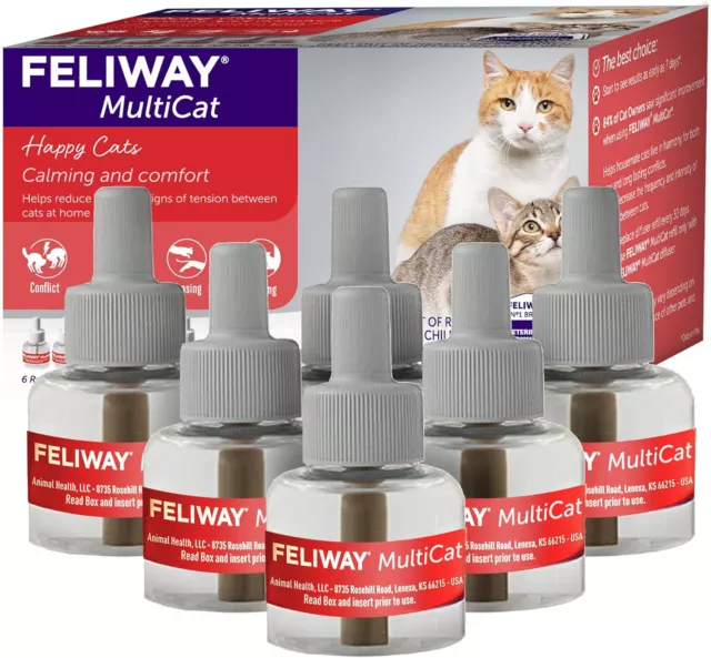 Feliway Multicat Friends Diffuser Refill 48mL x 3 Pack Happy Cats
