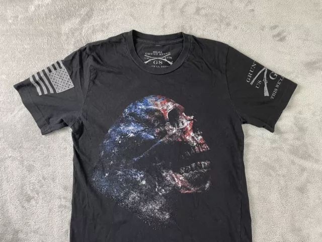 GRUNT STYLE T Shirt Mens Small American USA Flag Skull Black $14.99 ...