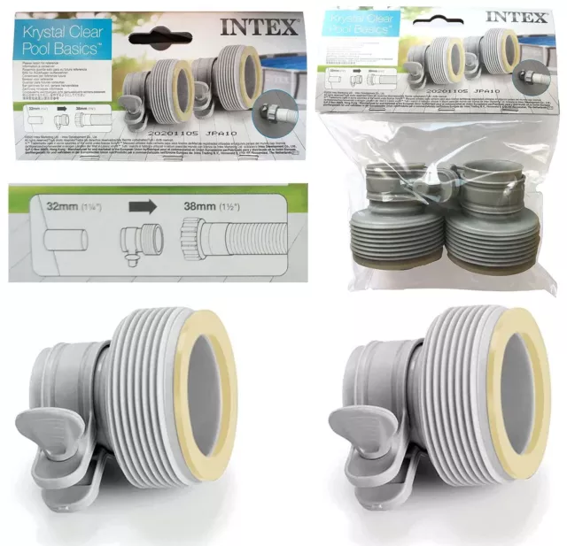 Intex 29061 - Adapter B - 32mm / 38mm Poolanschluss Poolschlauch - 2er Set