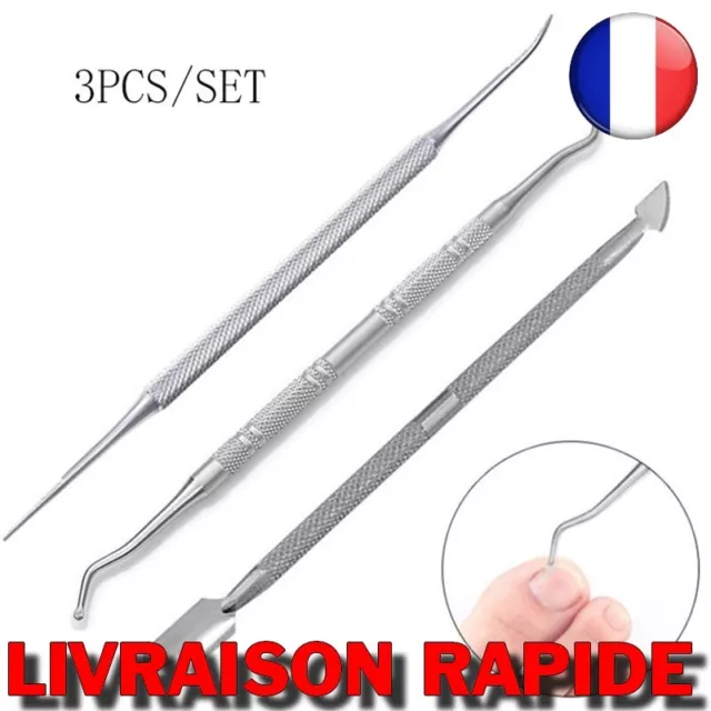 3 PCS Outils Soin Ongles Correction Orteils Nettoyage Manucure Pédicure Pieds