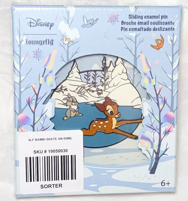 Loungefly Disney Bambi & Thumper On Ice Sliding 3" Pin LE 1200 New in Box