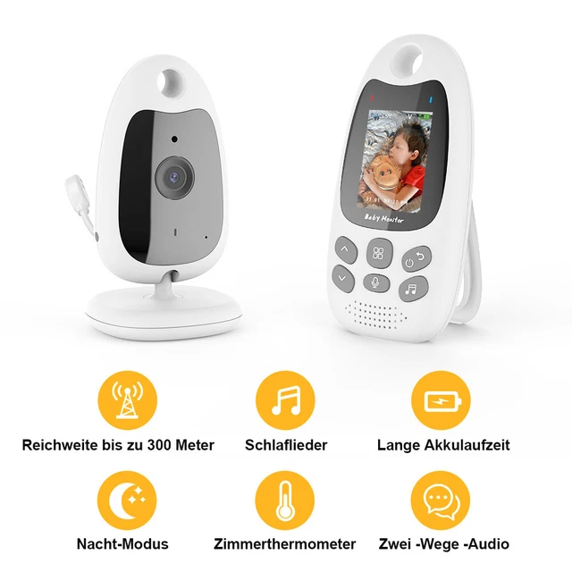 LED Babyphone mit Kamera Display Nachtsicht Babymonitor Temperaturüberwachung DE 2