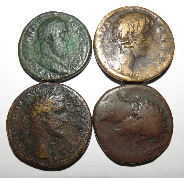 Rare Lot de 4 sesterces sestertius à identifier - to identify