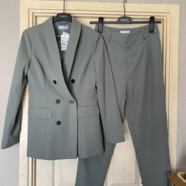 Quiz Womens Jacket And Trousers Set, Green,Size 10 NEW