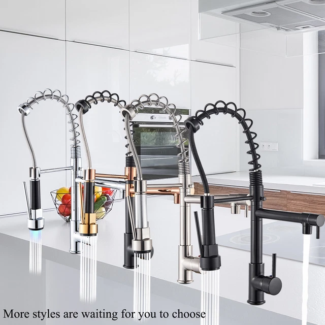 Sauber Astano Pull Out Kitchen Tap – Single Lever Black - View #3