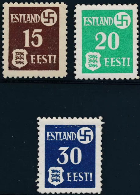 Stamp Germany Estland Mi 1-3 Sc N3-5 WWII 1941 War Occupation EESTI Estonia MNH