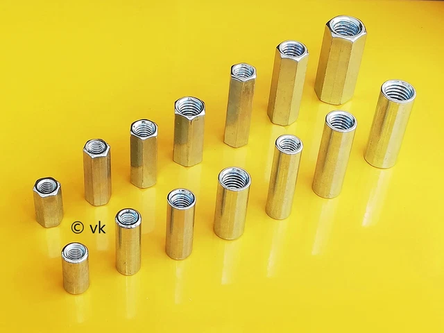 GEWINDEHÜLSEN M6 M8 M10 M12 Langmutter Gewinde Stange Distanz Hülse ...