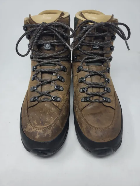 LOWA (GERMANY) &TREKKER& Backpacking Hiking Leather Boots Vibram Sole ...