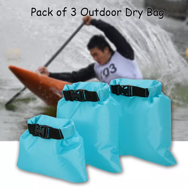 of 3 1L+2L+3L Waterproof Dry Bag  Portable Ultralight S1F4