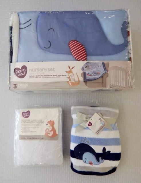 Whale Ocean Anchor Infant Baby Nursery Crib Bedding Set Shower Gift Set Whale Ocean Anchor Infant Baby Nursery Crib Bedding Set Shower Gift Set
