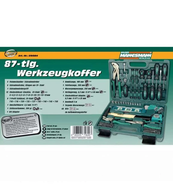 Brüder Mannesmann Set 86 Attrezzi Manuali 29086