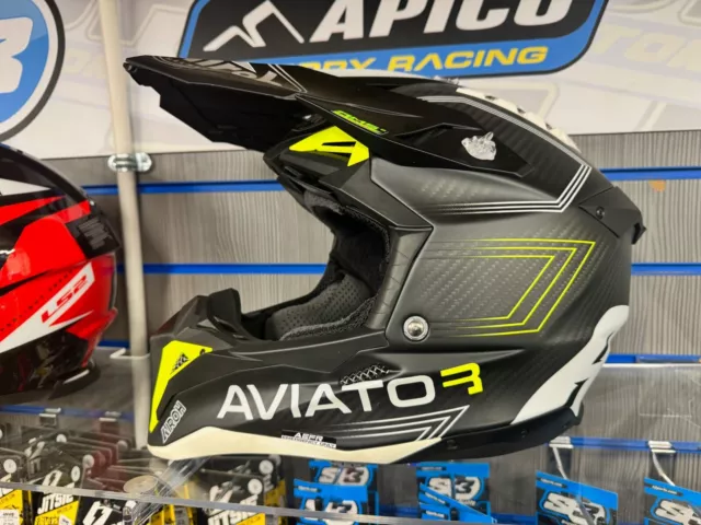 NEW Airoh Aviator 3 Primal CARBON FIBRE Motocross MX Enduro Helmet - Small