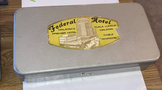 Vintage Metal Strong Box Storage Box no Key , 2" x 11-1/4" x6"