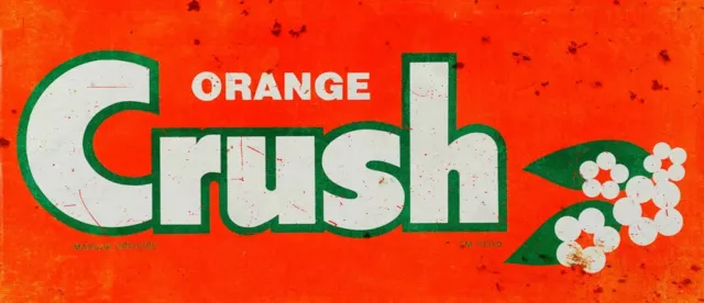 Orange Crush Soda Pop Flowers 42" Heavy Duty Usa Made Metal Advertising Sign