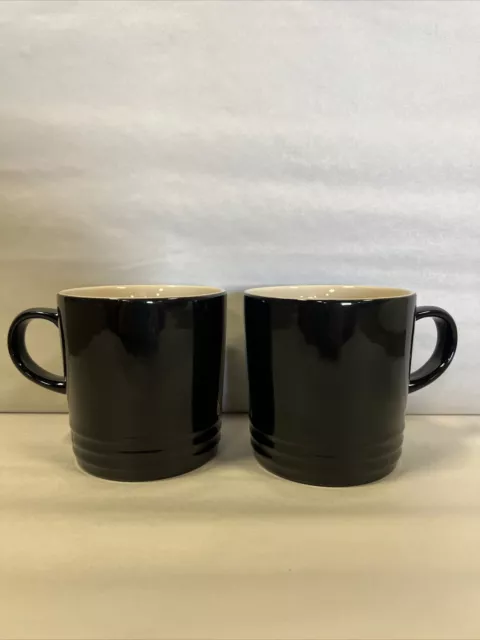 Le Creuset Second Choix Coffee Mugs Black Onyx New Set Of 2 BRAND NEW