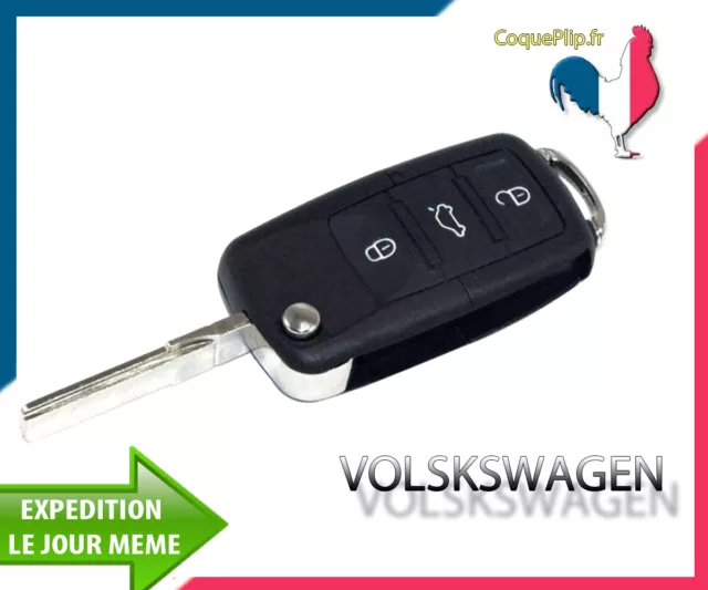 Coque Télécommande Plip 3 Boutons Vw Volkswagen, Polo, Passat, Golf, Bora + clé