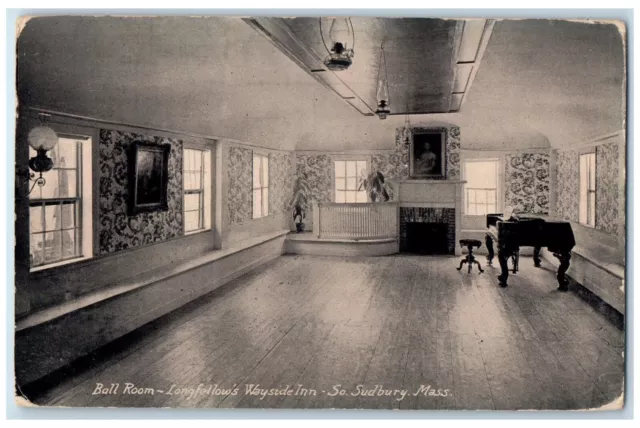 c1920 Ball Room Longfellows Wayside Inn Piano So Sudbury Massachusetts Postcard