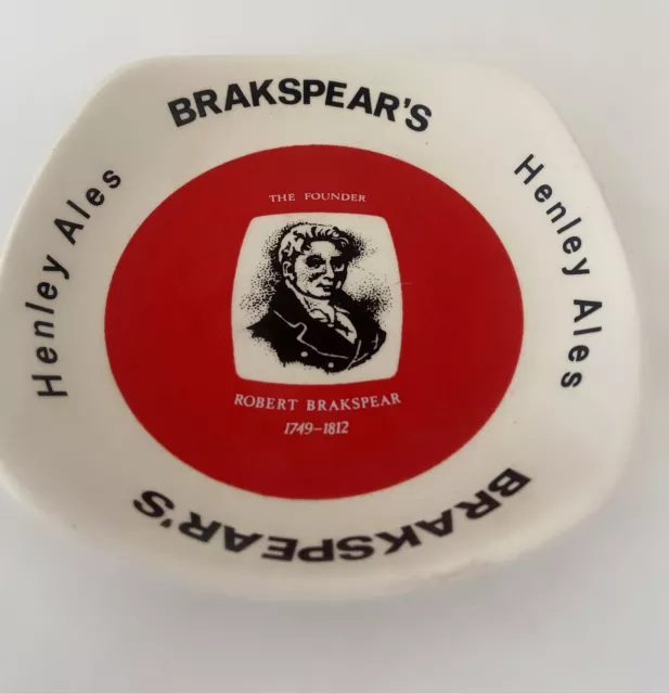Brakspear's Henley Ale Vintage Ceramic Pub Retro Advertising Ashtray FREE P&P