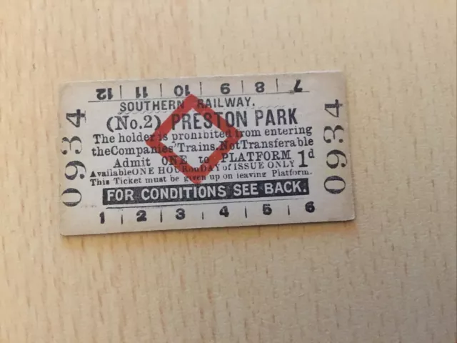 S, R,    Platform.  TICKET,   (  Preston. Park,  No2,  53,  )