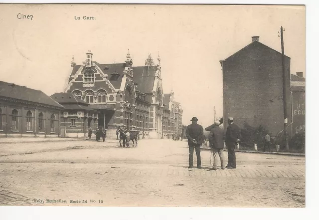 CARTE POSTALE ANCIENNE - BELGIQUE- CINEY- 1911 - La Gare