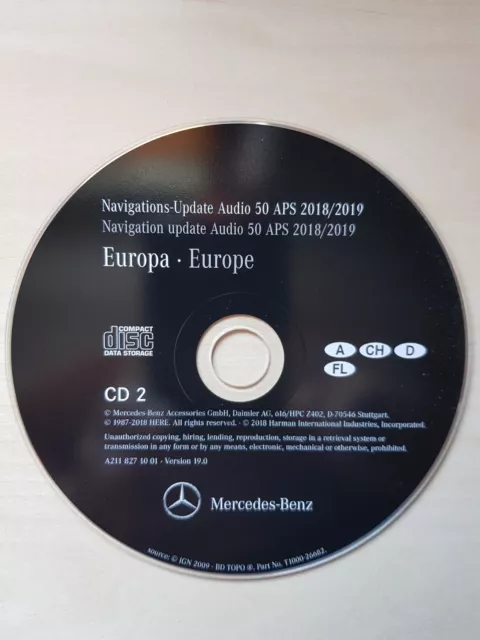 Mercedes Benz Navigations Update AUDIO 50 APS 2018/2019 NTG1 (rot) Nur CD2