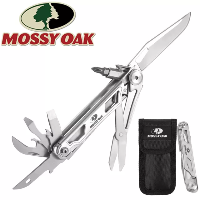 Mossy Oak 12-in-1 Multitool Pocket Knife Stainless Steel Multitool Pockets Knife