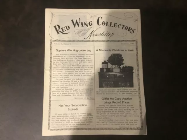 Red Wing Collectors Newsletters Lot (5) 1981