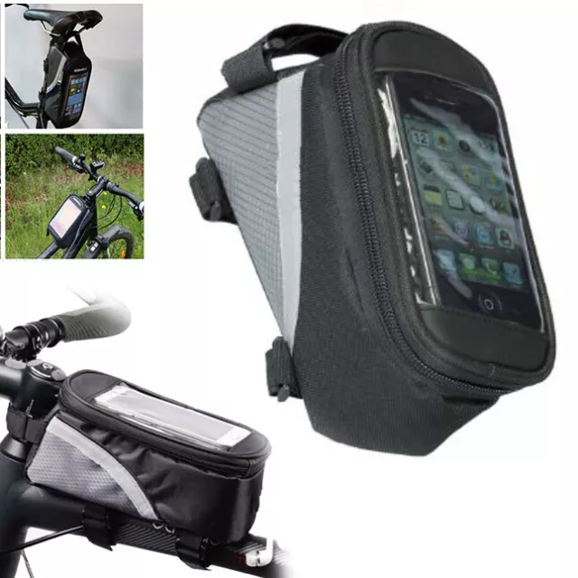 Borsa Bici Borsello Telaio Sella Bicicletta Porta Oggetti Smartphone Cellulare