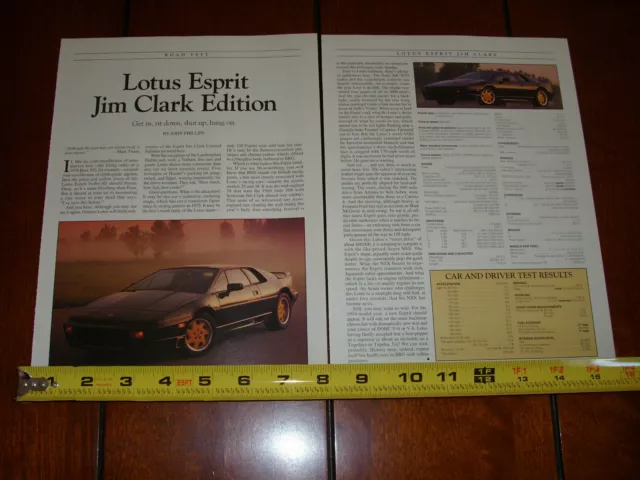 1991 Lotus Esprit Jim Clark Edition - Original 1992 Article