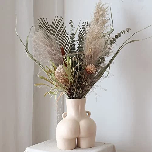 JOVONE Body Vase Female Form Butt Vase Modern Boho Vase，Handmade Ceramic Flow...