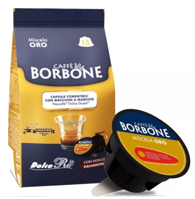 180 Capsule Caffè Borbone Miscela Oro Compatibili Dolce Gusto Nescafe Buste x 15