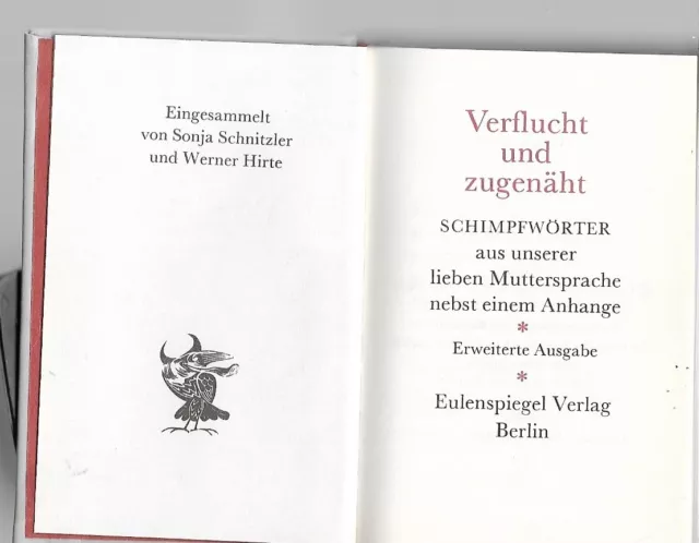 Verflucht und zugenäht Schimpfwörter DDR Minibuch Leder Schuber Eulenspiegel Ver