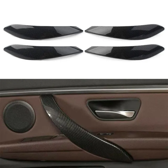 4x copertura pannello maniglia porta interna auto fibra di carbonio per BMW 3 4 Serie 3GT
