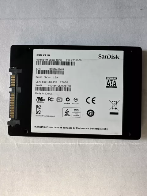 Sandisk X110  256GB 2.5" SATA III  Solid State Drive SD6SB1M-256G-1022I