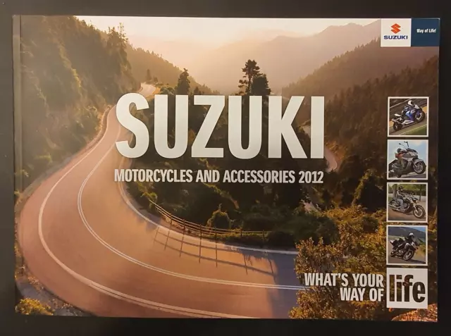 Suzuki  Motorcycle 2012 range brochure. Hyabusa V-Strom GSX R-1000 Intruder etc