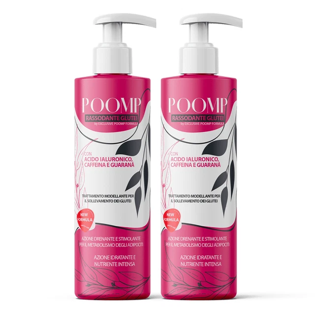 POOMP Rassodante Glutei 2X1 New Formula NATURALE drenante idrata nutre e rassoda