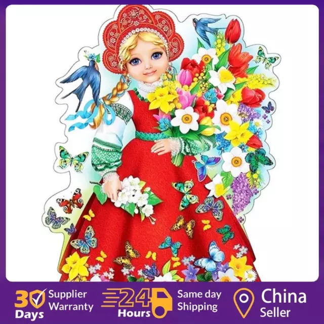 Square Diamond Diamond Painting Girl Holding Flower Kits DIY Arts (A3549) ☘️