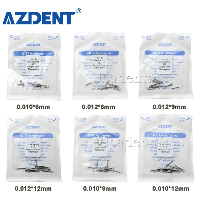 10Packs Dental Orthodontic Closed Coil Spring 0.010 -0.012" 6/9/12mm AZDENT