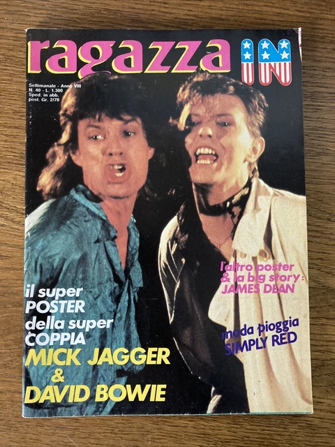 David Bowie Mick Jagger Poster 1985 James Dean Simply Red Venditti RAGAZZA IN