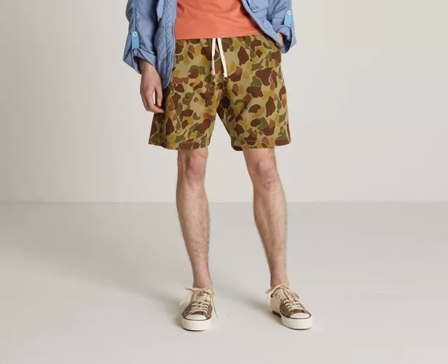 Nigel Cabourn Embroidered Broad Arrow Shorts in US Camo XXS