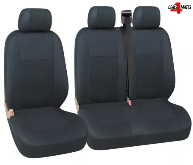 For Fiat Ducato Talento Scudo Seat Covers Black Quality Fabric Single & Double