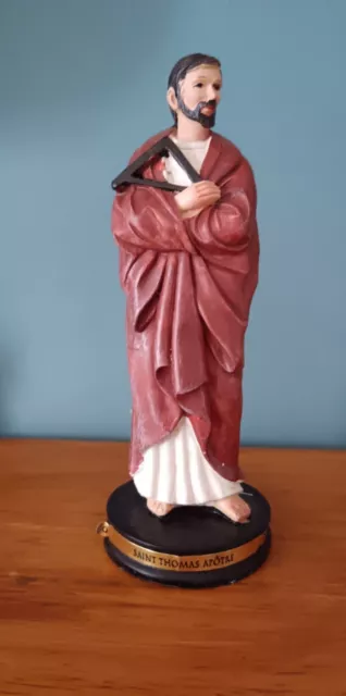 Statuette De Saint Thomas Apôtres 13 Cm Polychrome Jésus Christ Vierge