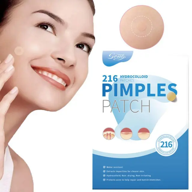 216 Pimple Patches Dots Hydrocolloid Acne Spot Stickers Cystic Acne Patch H G2D4