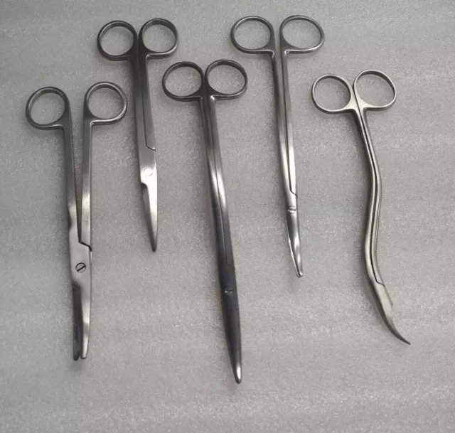 New SS Metzenbaum Mayo Suture Cutter Surgical Scissors 5 Piece Set