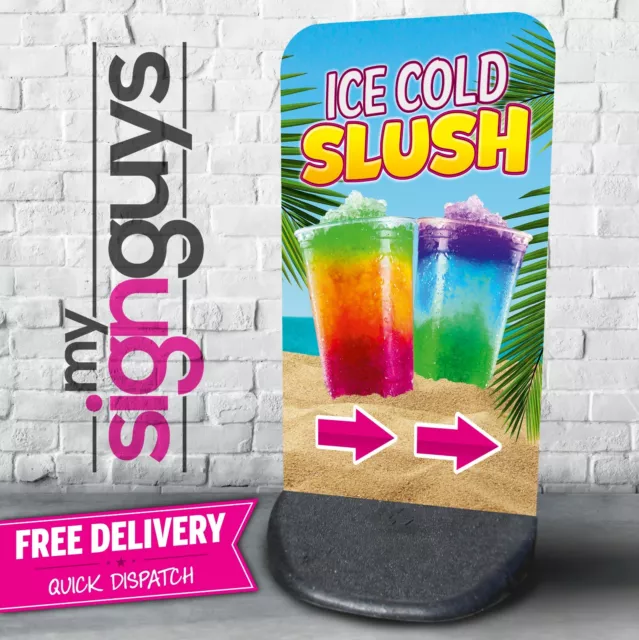 SLUSH Drinks Aboard Pavement Sign Outdoor Street Advertising Display catering