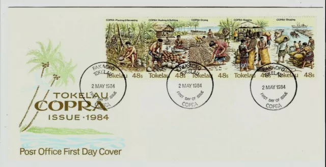 W153 Tokelau 1984 FDC set  agriculture food stamps