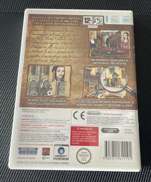 Les Chevaliers De Baphomet : The Director's Cut - Wii PAL FR - Comme Neuf, Prêt à Jouer !