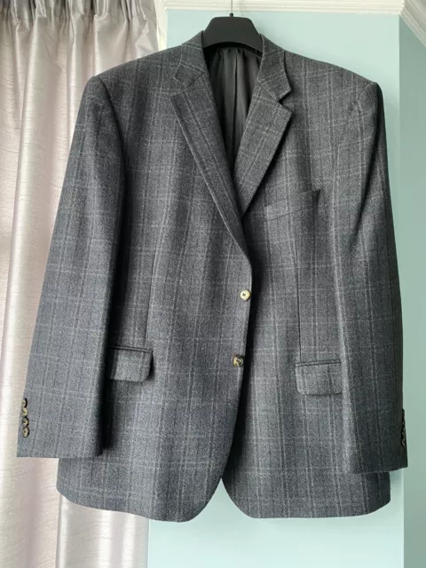 SOVEREIGN BY GURTEEN Men’s Pure New Wool Checked Grey Blazer Size 46R £ ...