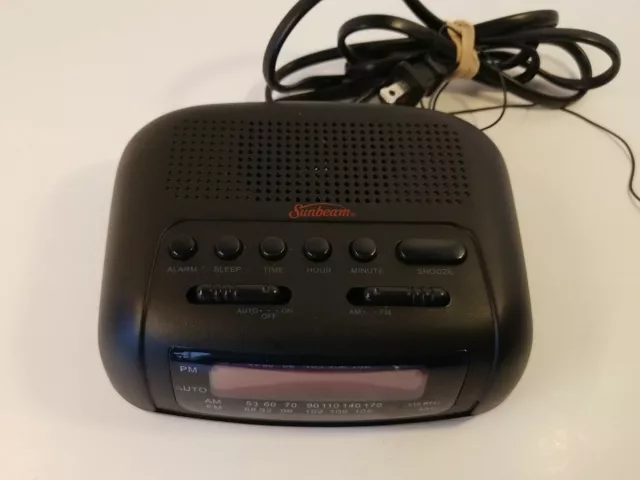 Sunbeam Hospitality AM FM Alarm Black Clock Radio Model #89014 New In Box