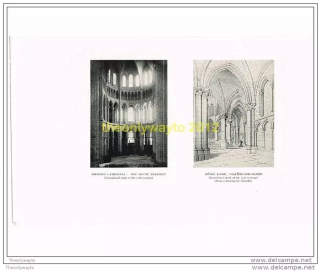 Soissons Cathedral, South Transcept &  Notre Dame Chalons-Sur-Marne, 1927